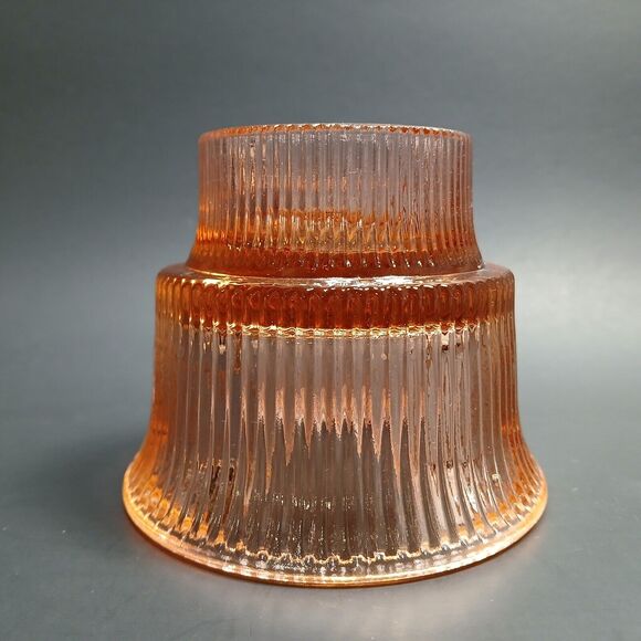 Peach Glass Candle Holder Replacement Base for LE Smith Renaissance Chimney Lamp - Picture 1 of 11